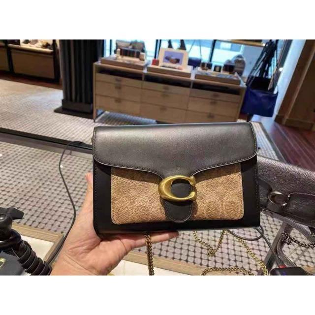 Tabby chain clutch sales in colorblock signature canvas
