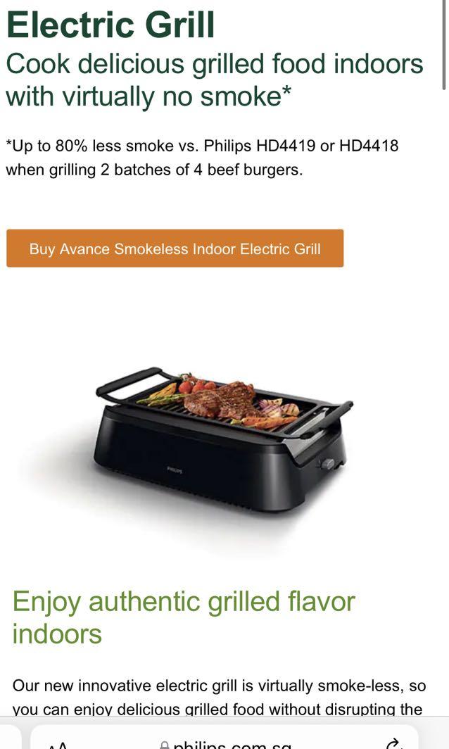 Philips Indoor Electric Grill, TV & Home Appliances, Kitchen Appliances