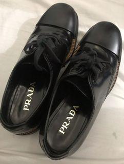 PRADA Derby 2EG190 Black Leather Shoes