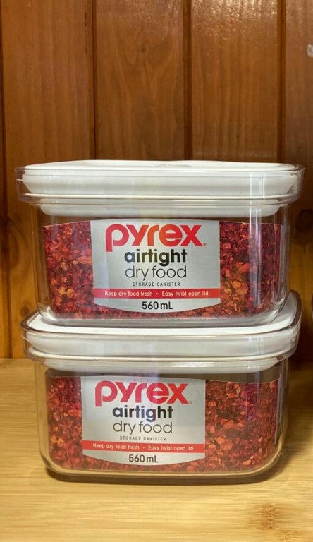 Pyrex Airtight Dry Food Storage Canister 560ml x 2, Furniture & Home ...