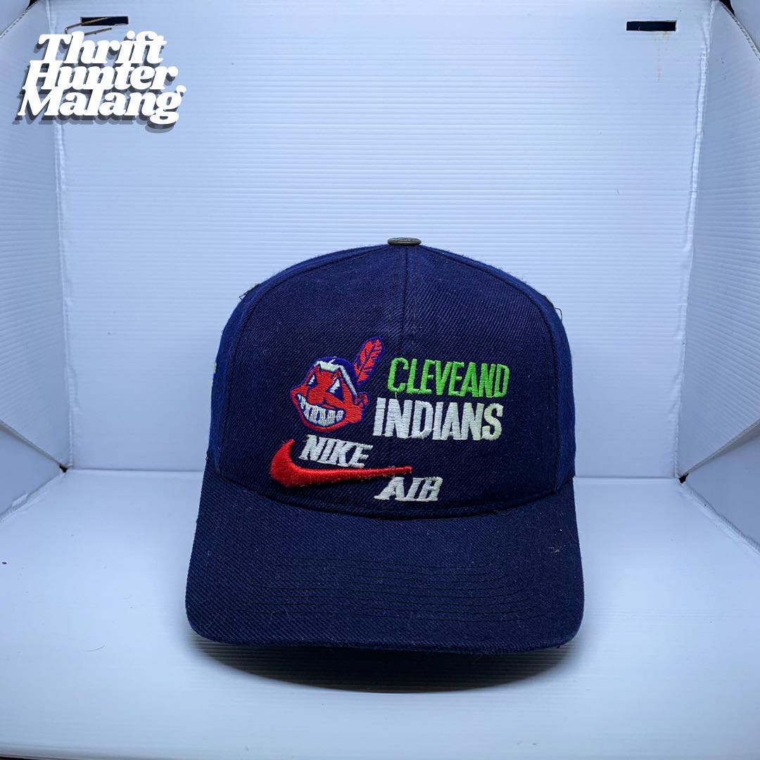 Vintage Cleveland Indians Annco Snapback Hat Navy OSFA 90s MLB