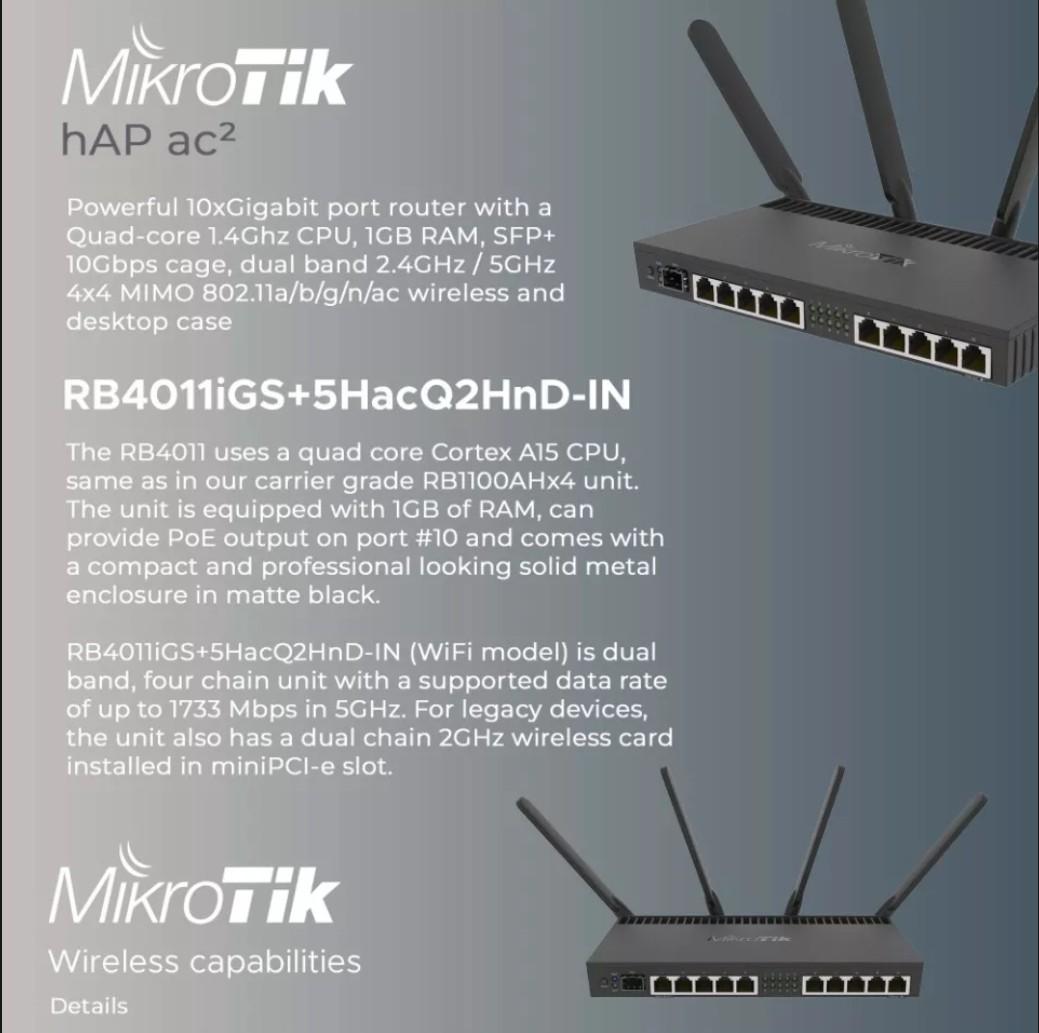 RB4011iGS+5HacQ2HnD-IN (WiFi model), Computers & Tech, Parts ...