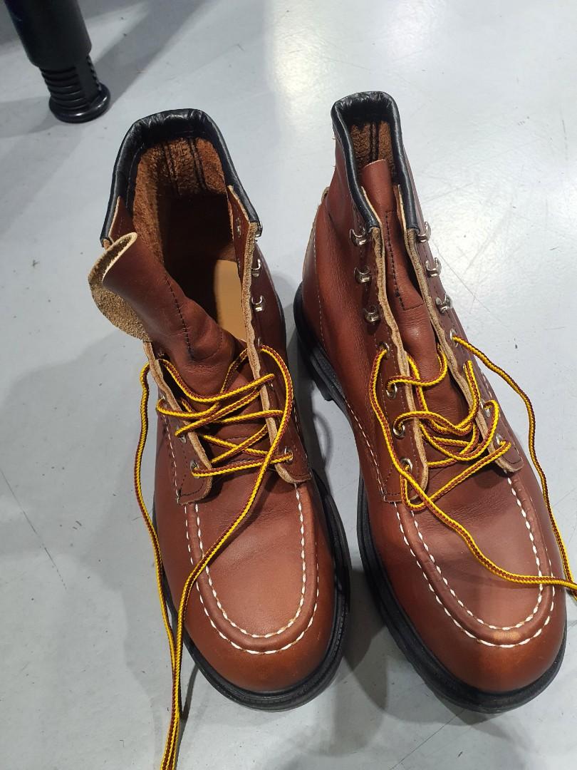 Red leather on sale work boots