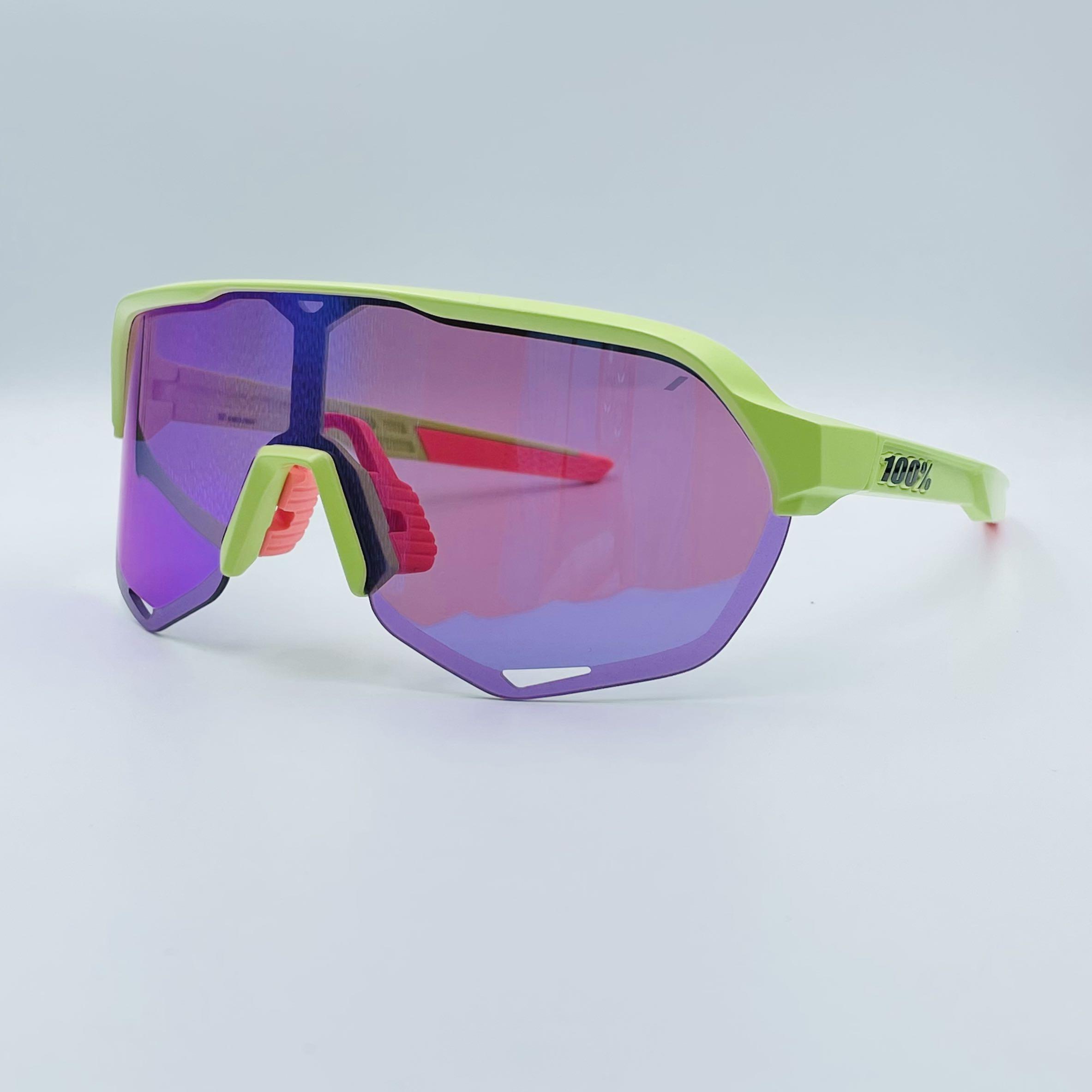 Ride 100% S2 Matte Neon Washed Out Yellow Purple Multilayer Mirror