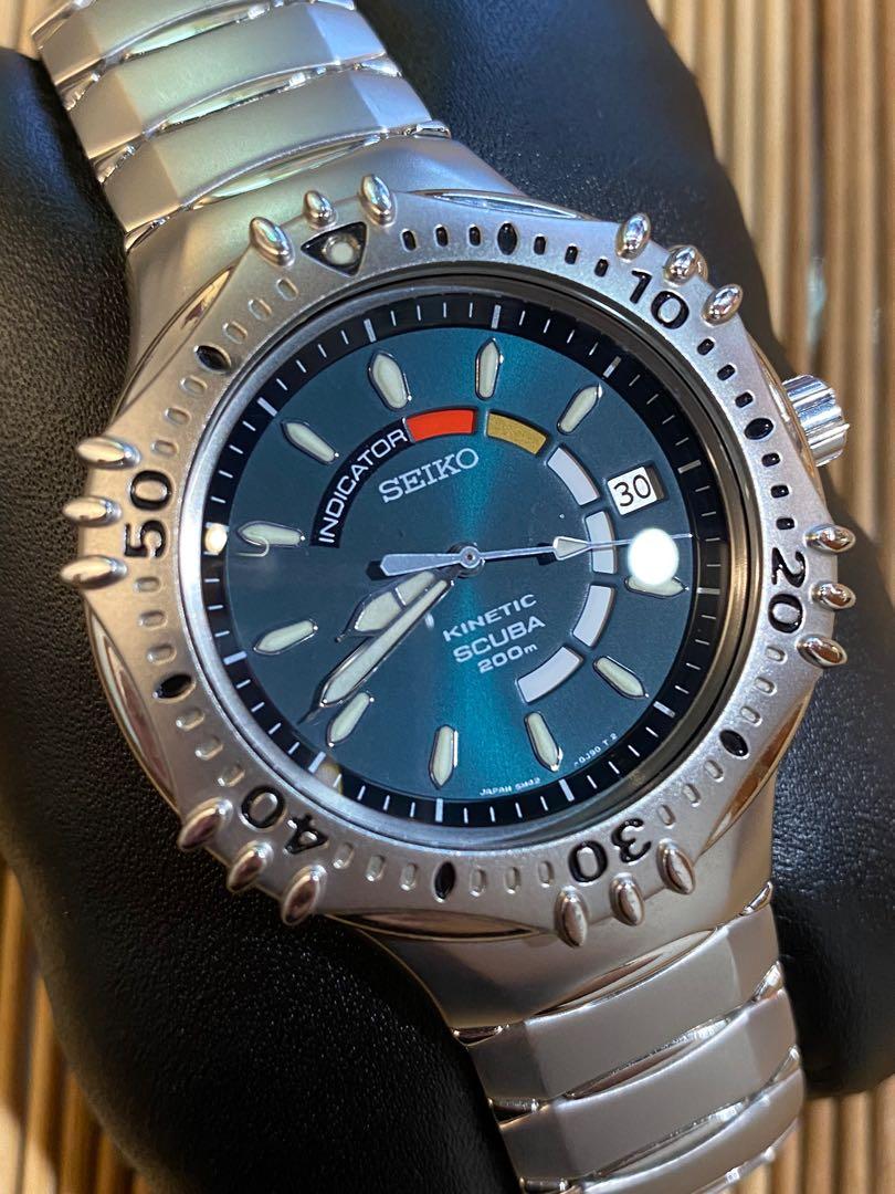 Seiko 5M42-0F70 中古二手Seiko Giugiaro Design Kinetic Scuba 5M42 