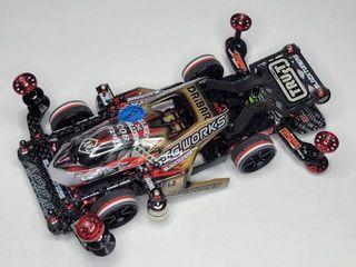 Tamiya Mini 4WD Car with CNC MS Internal Suspension Chassis AT Head Single  Spear Tail Super Smooth High Precision