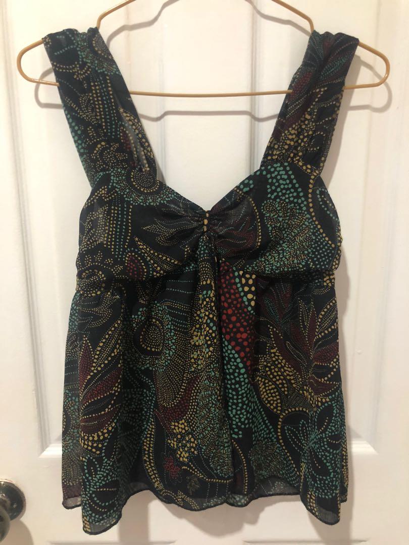 Topshop sleeveless see through blouse (Category: Blouses) located in Quezon City. Submitted by cnccollections (Listing ID 1150342817, Image 2). Description: Super comfy fabric! Great for summer outfit. .