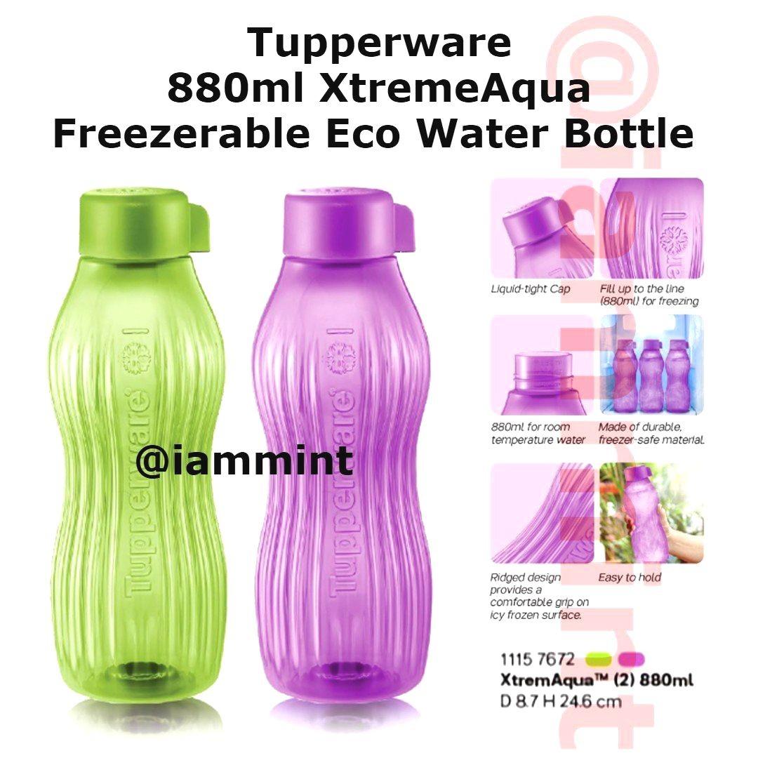 Green/Yellow/Purple/Red New Tupperware 1000 ML Screw Top Water Bottles Set of 4 