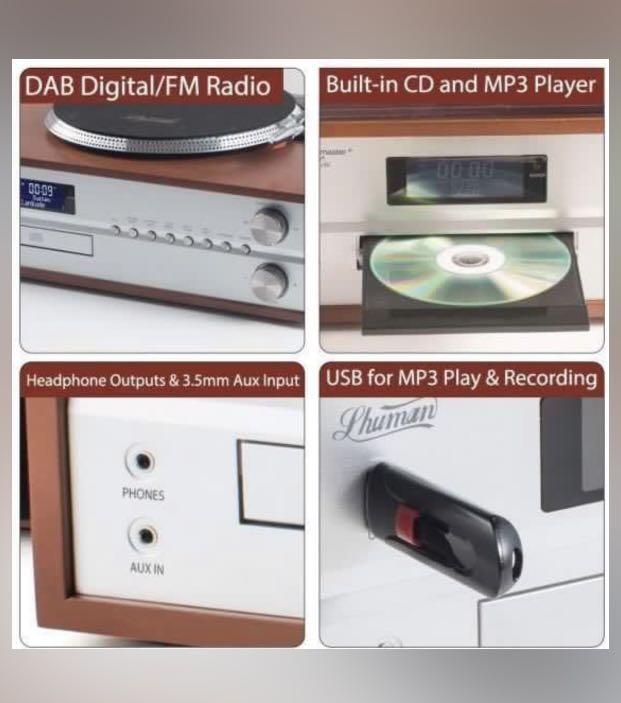 Turntable with built in subwoofer speaker, Audio, Soundbars, Speakers