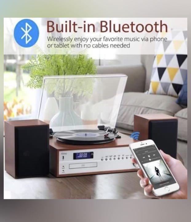 Turntable with built in subwoofer speaker, Audio, Soundbars, Speakers