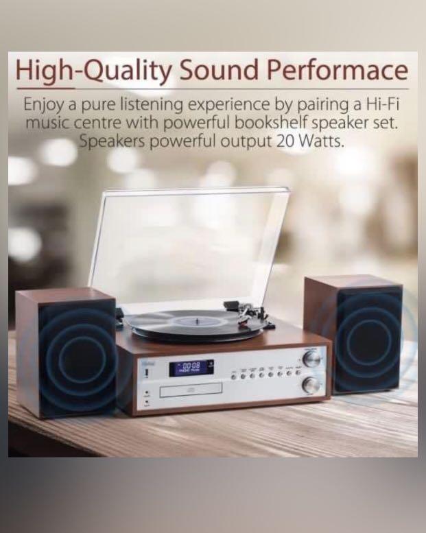 Turntable with built in subwoofer speaker, Audio, Soundbars, Speakers