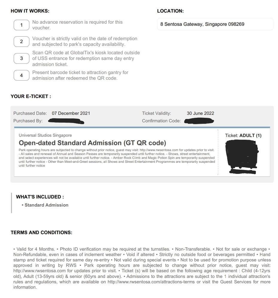 USS Universal Studios Singapore evoucher open dated valid ...