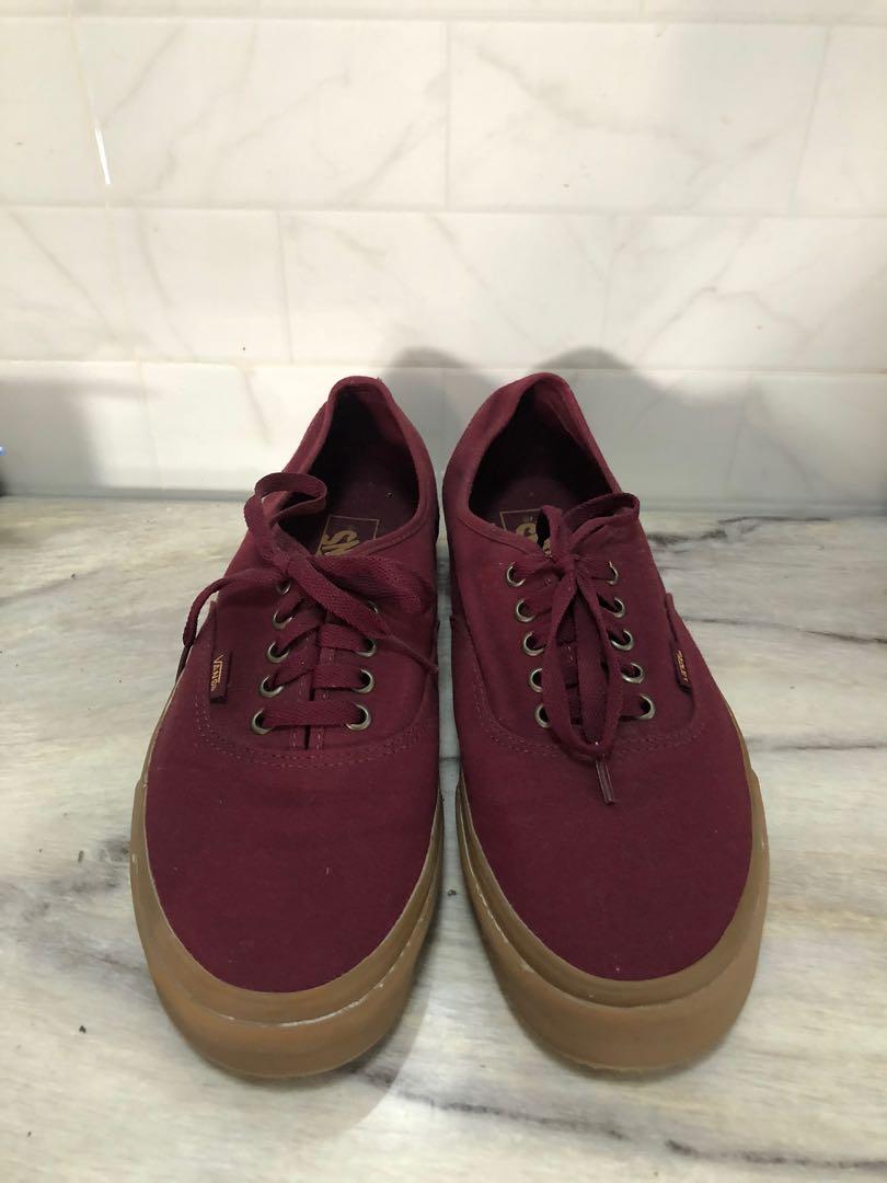 Maroon and clearance gold vans