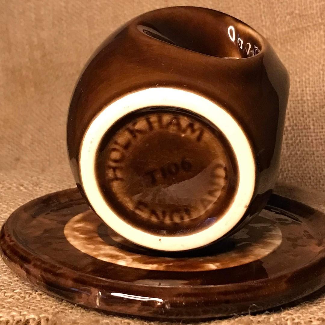 Vintage 50's Holkham Pottery "Owl Eye" Mug with Underliner (England), Furniture & Home Living