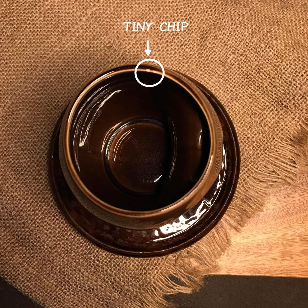 Vintage 50's Holkham Pottery "Owl Eye" Mug with Underliner (England), Furniture & Home Living