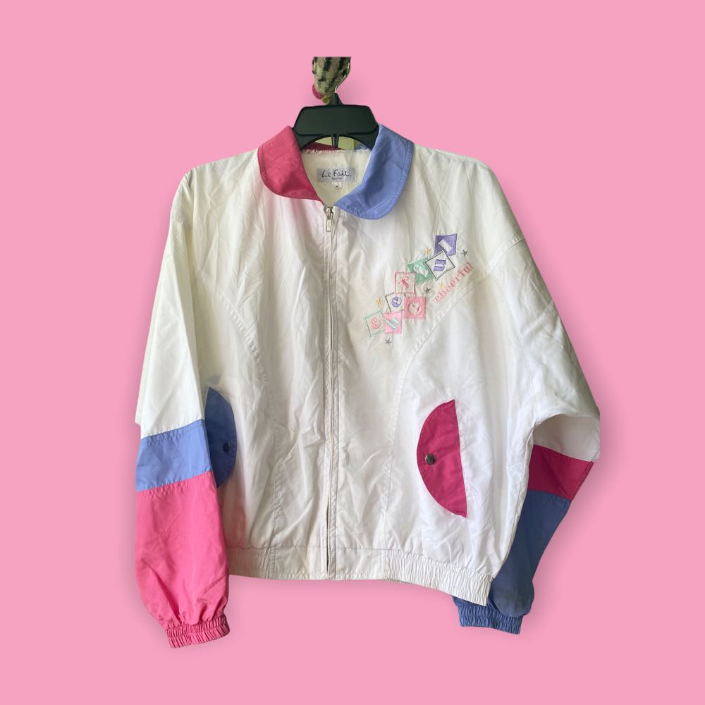 vintage 80s cotton candy jacket, Women's Fashion, Coats, Jackets and