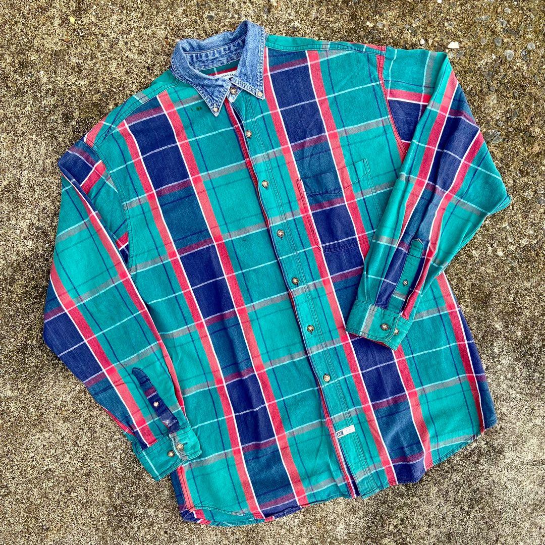 Vintage American Eagle Plaid Shirt, Men 