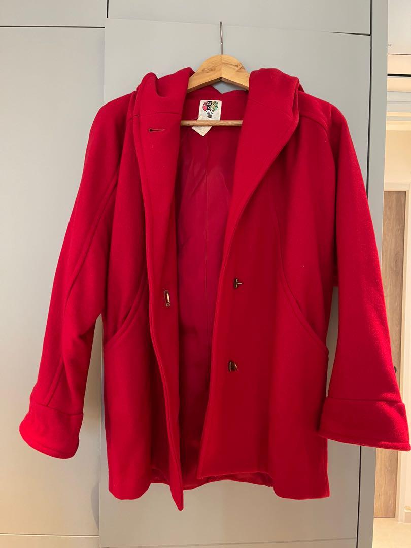 Red wool on sale coat with hood