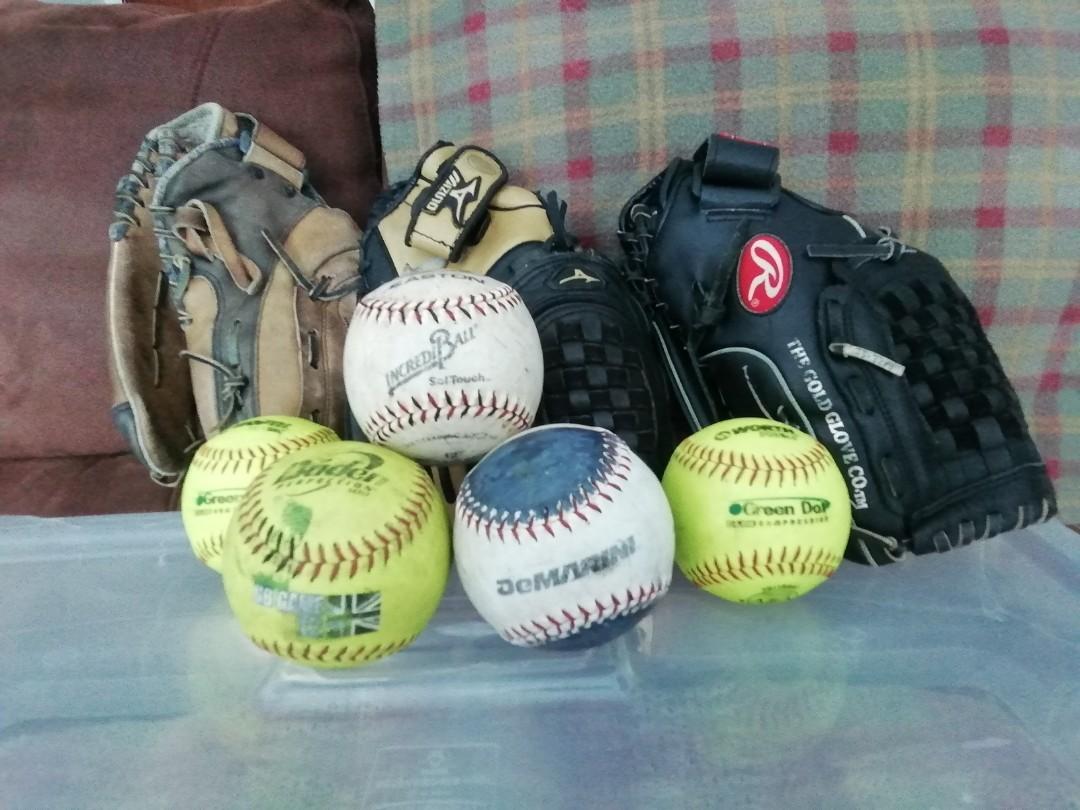 Used softball gloves top