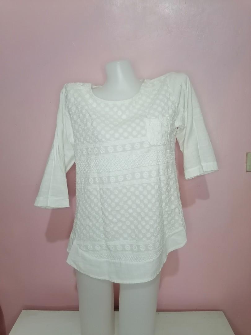 White Formal Semi Casual Tops 