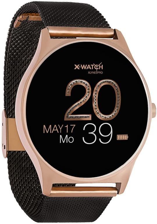 X-WATCH Hybrid Damen Smartwatch Fitnesstracker Android Armband Uhr Rose Gold 