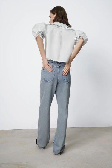 zara big collar blouse, Fesyen Wanita 