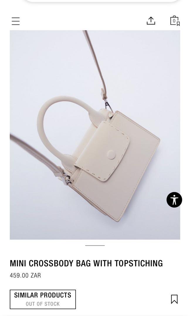 Zara mini crossbody bag with topstitching clearance