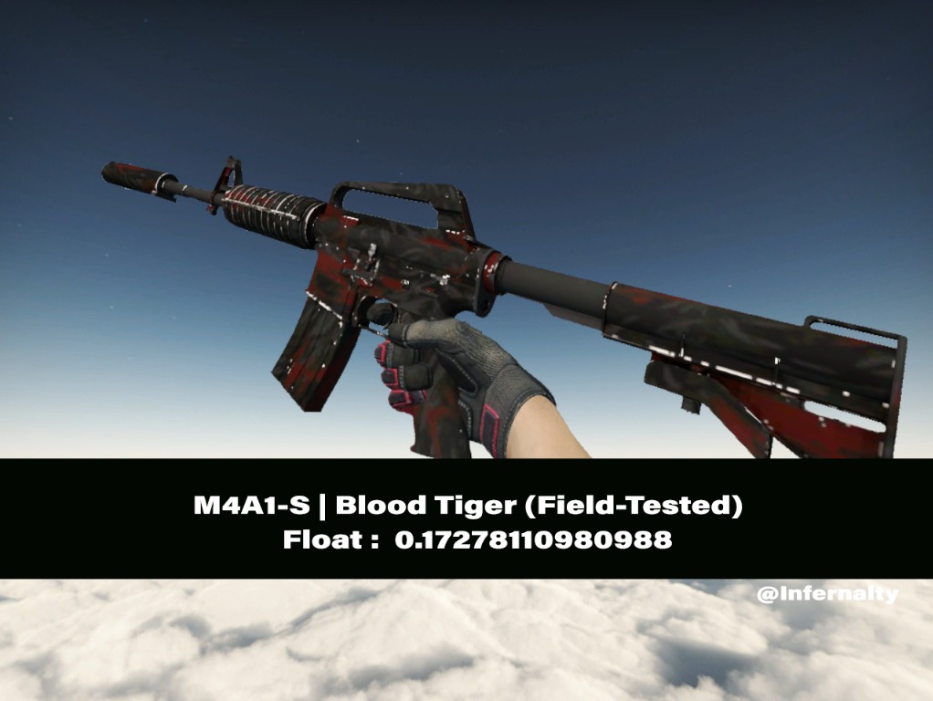 (0.17FV) M4A1-S Blood Tiger FT CSGO SKINS KNIVES, Video Gaming, Gaming ...