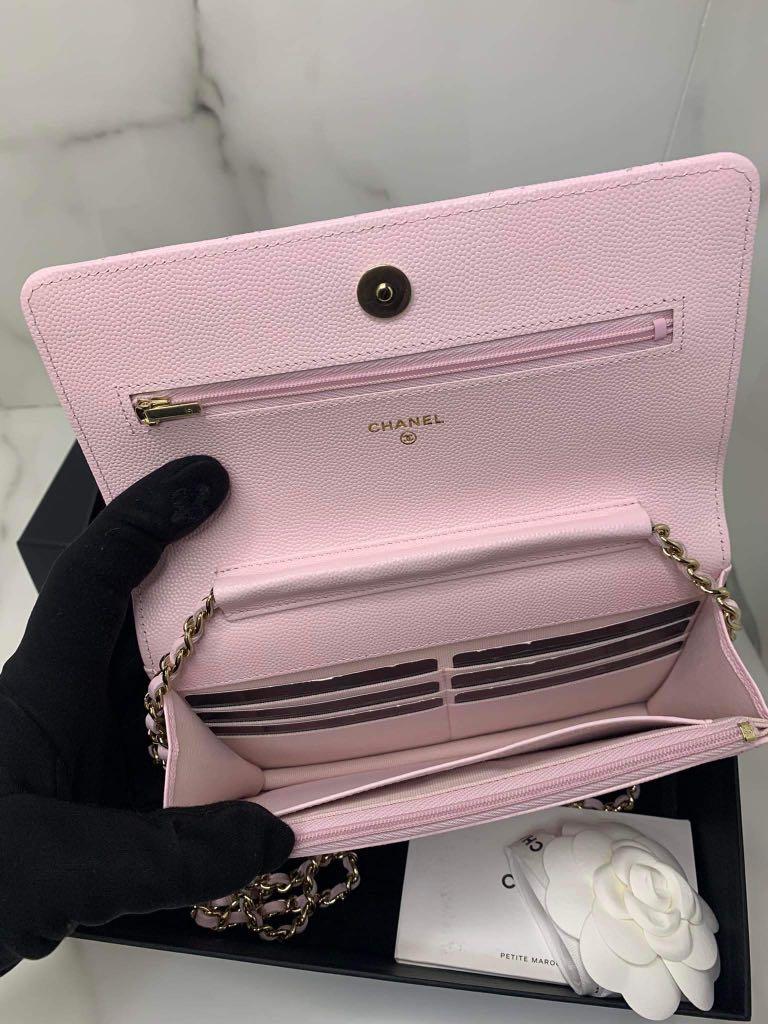 Chanel 22P WOC Wallet On Chain Light Pink Caviar (03/2022 Receipt)