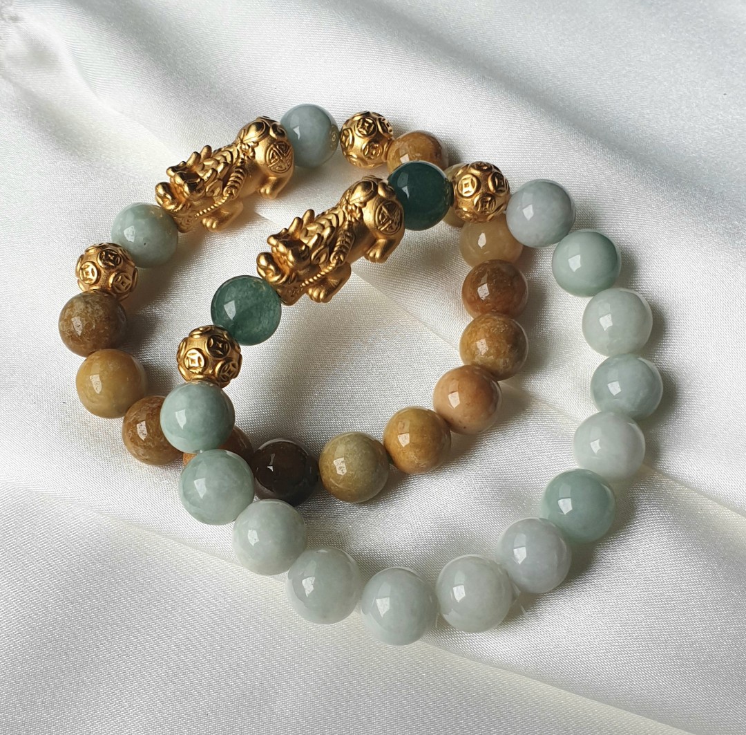 Natural Jadeite Jade Gemstone Happy Lucky Money YUAN-BAO Bead Ring Jewelry 