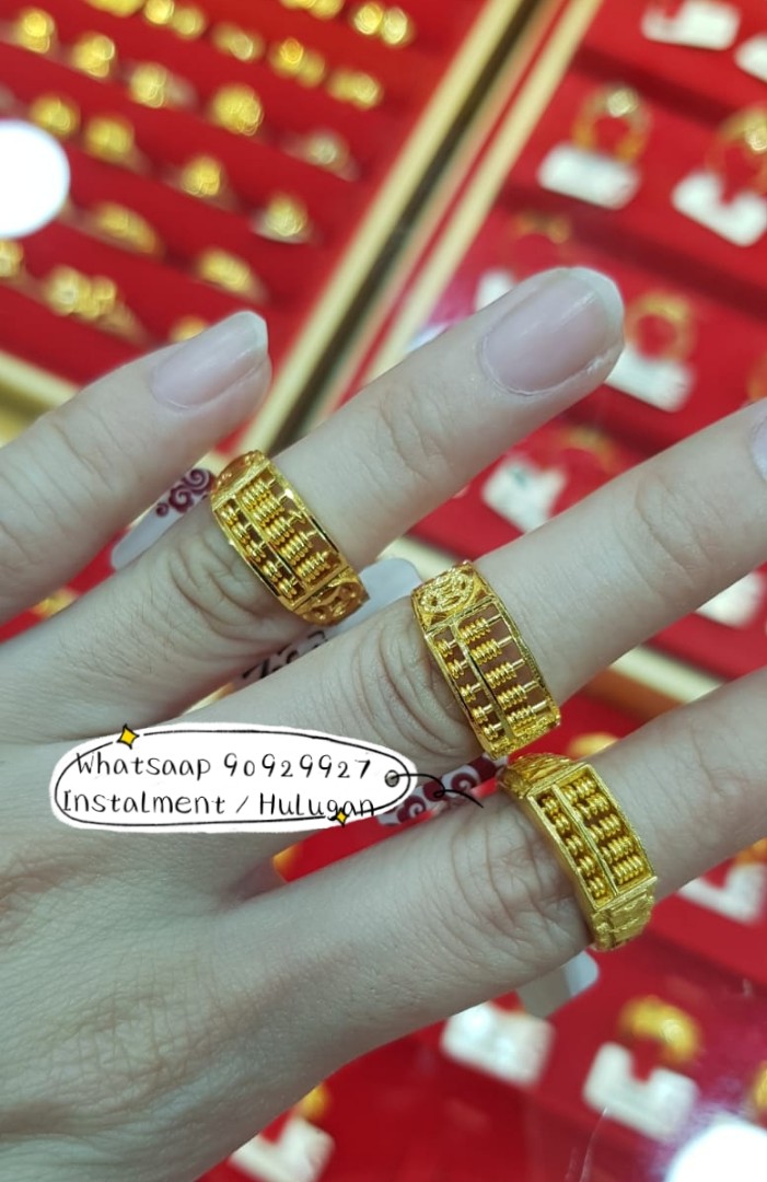916 gold abacus ring, Women's Fashion, Jewelry & Organisers, Rings on ...