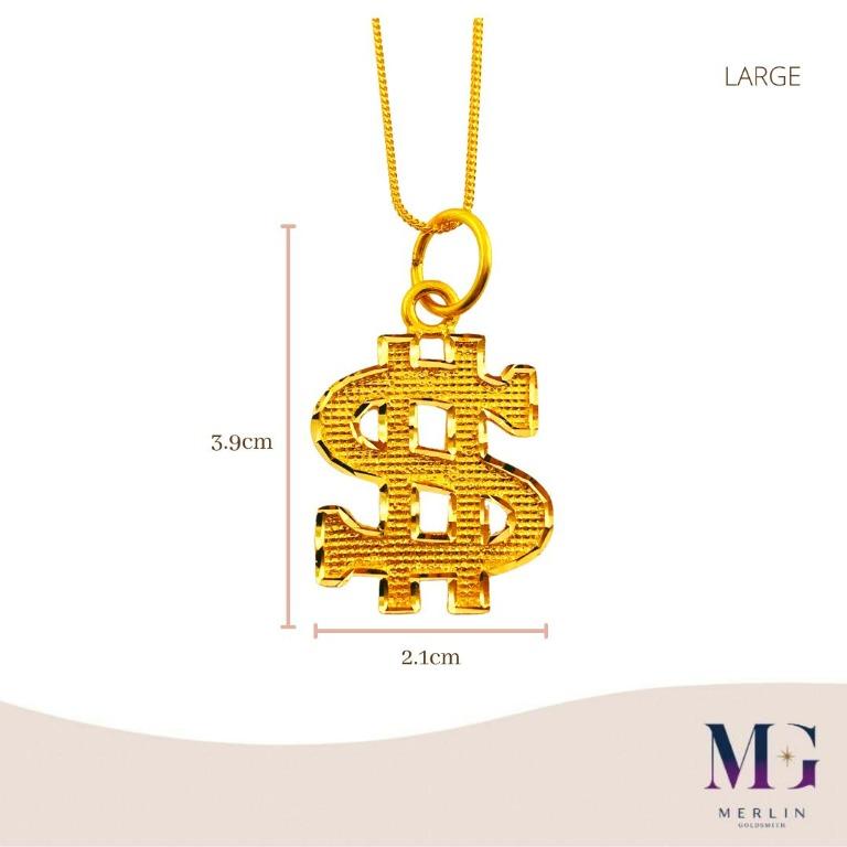 Real gold on sale dollar sign necklace