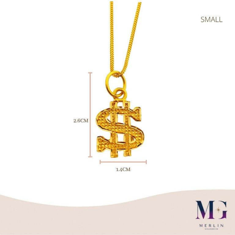 916 Gold Dollar Sign Pendant Women s Fashion Jewelry