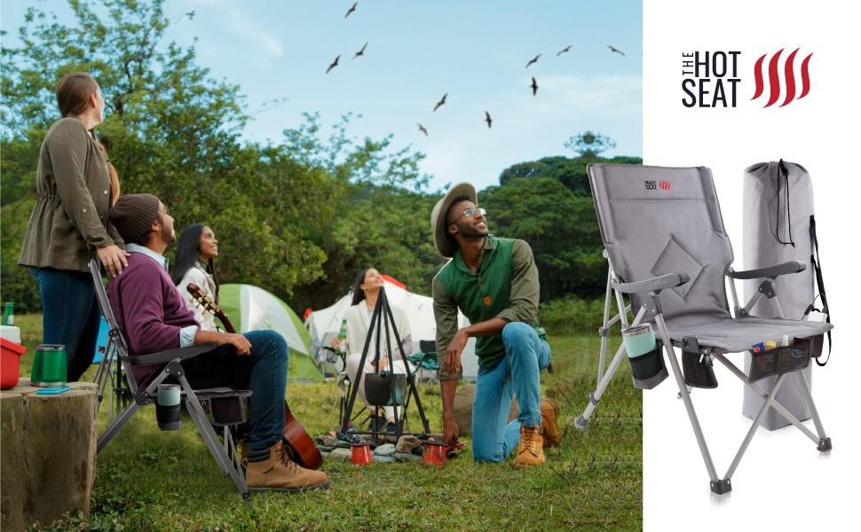 💞 BEST FOLDING CHAIR POP Design The Hot Seat, Heated Portable Chair,  Perfect for Camping, Sports,