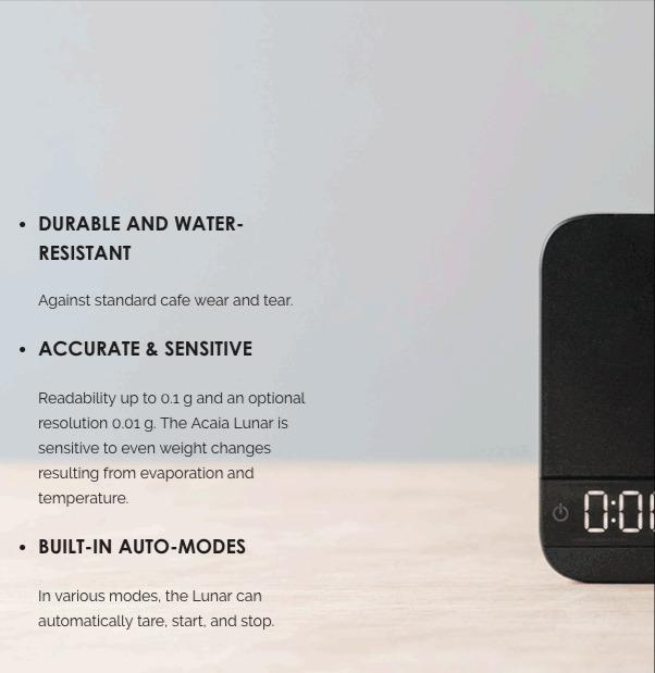 acaia | Lunar Coffee Scale 銀色, 家庭電器, 廚房電器, 咖啡機及咖啡