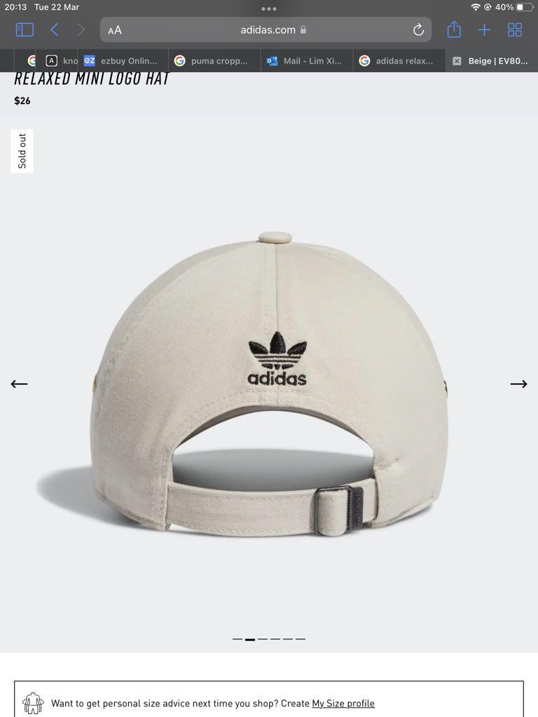 ADIDAS RELAXED MINI LOGO HAT IN BEIGE 