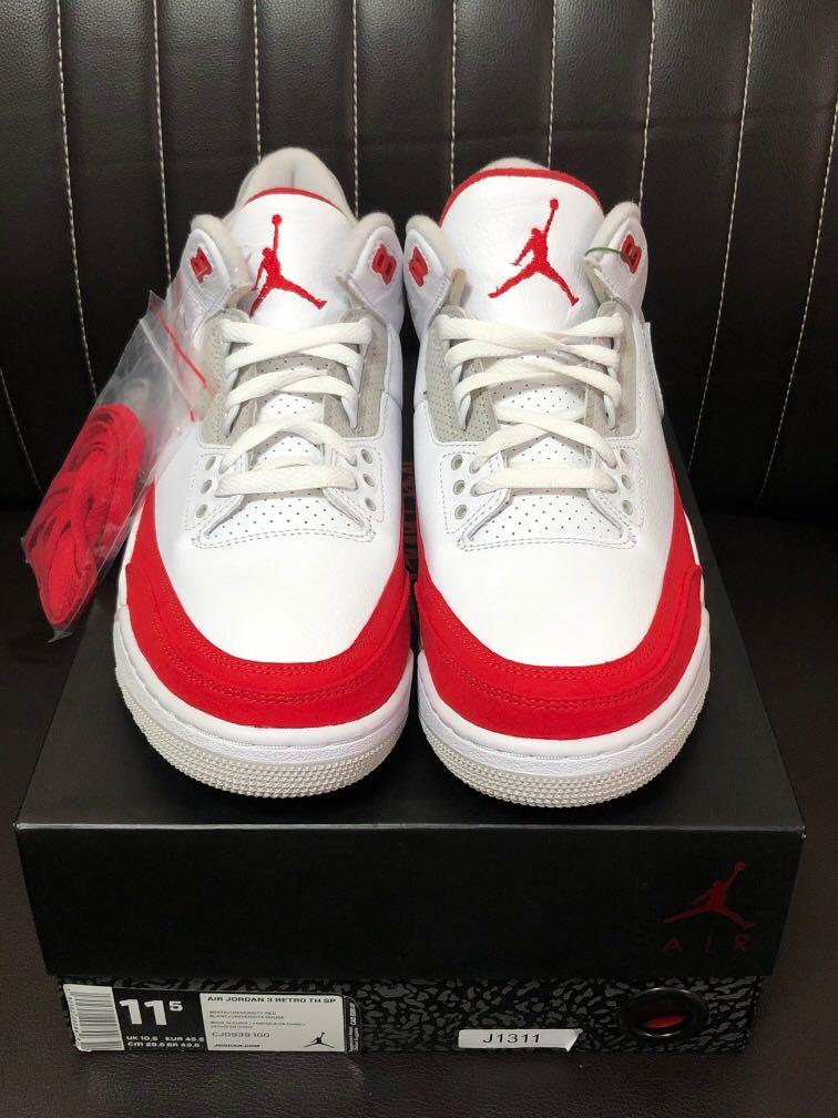 Air jordan 3 retro tinker white university red clearance