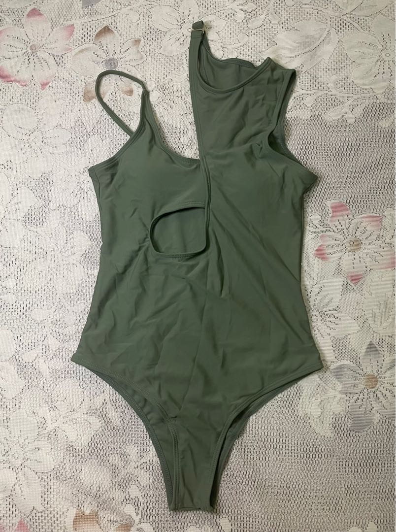 Wenrine Womens Army Green Swimsuit Coverup Shirt Dress