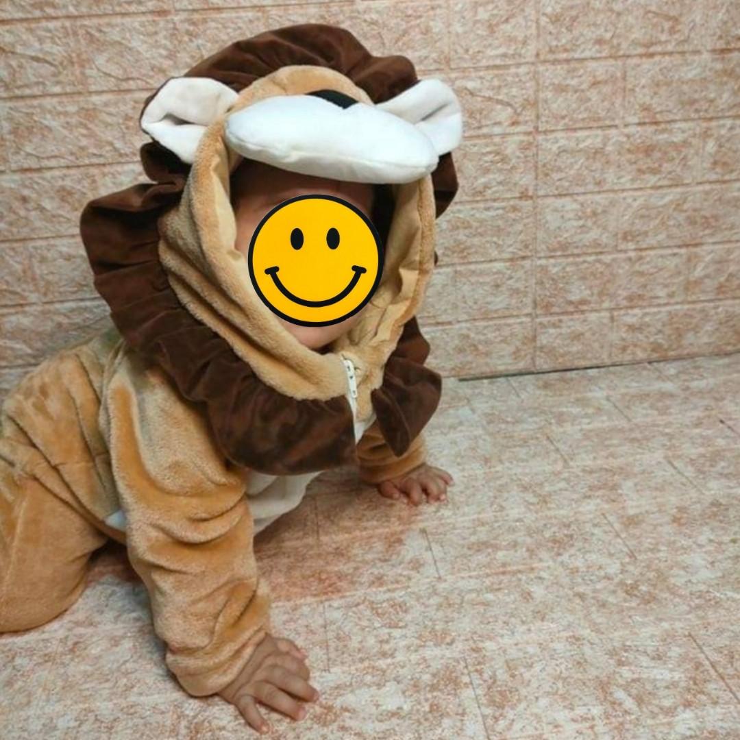 baby lion costume (Category: Babies & Kids Fashion) located in San Juan City. Submitted by 4.4.4 (Listing ID 1150603750, Image 2). Description: 〰️ vvv cute! perfect for safari themed parties! 🌜 note: used only once for photoshoot, baby was 11 months during that time 🌜 size: fits up to 17 months depending on baby's built ‼️ feel free to message me if you have other questions..