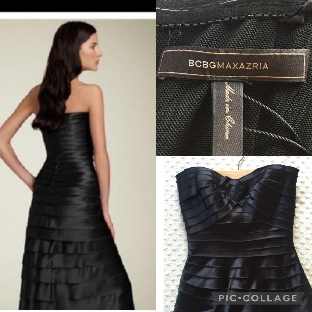 Bcbg black deals strapless dress