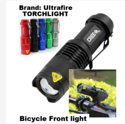 CREE XM-L T6 LED Front Bicycle Bike 3x AAA battery Head Light Torch Headlight uk 