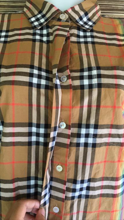 Burberry Long Back Plaid Dress Rainbow Check Luxury Apparel on Carousell