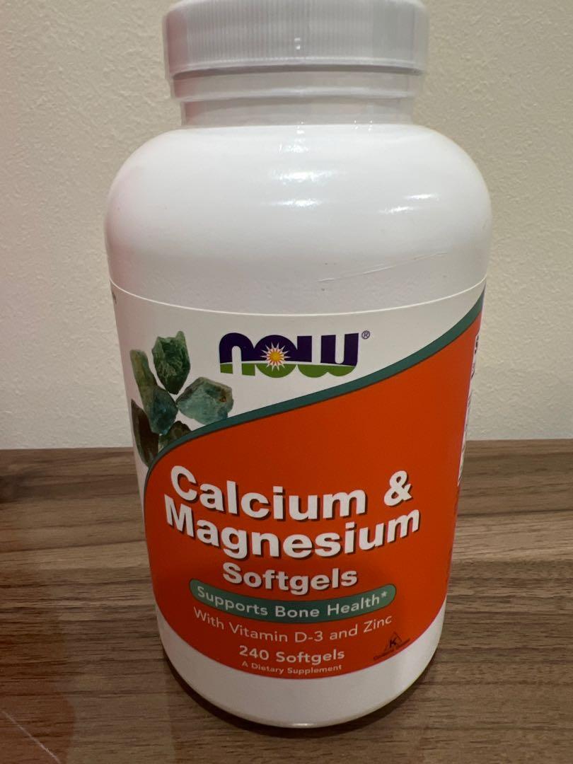 Calcium & Magnesium with Vit D3 and Zinc 240 Softgels NOW brand