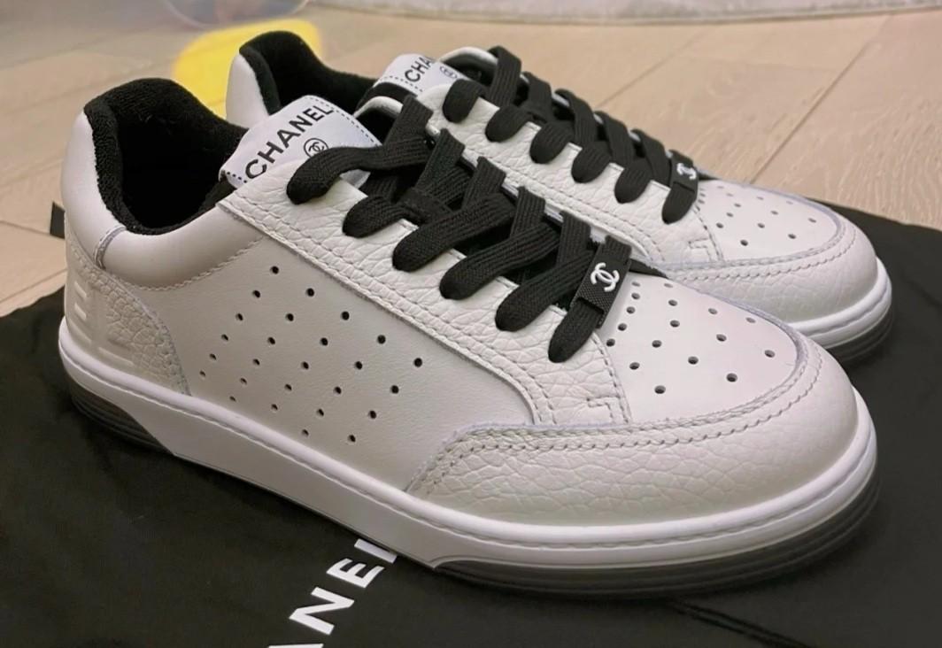 Shop CHANEL Men's Silver Sneakers