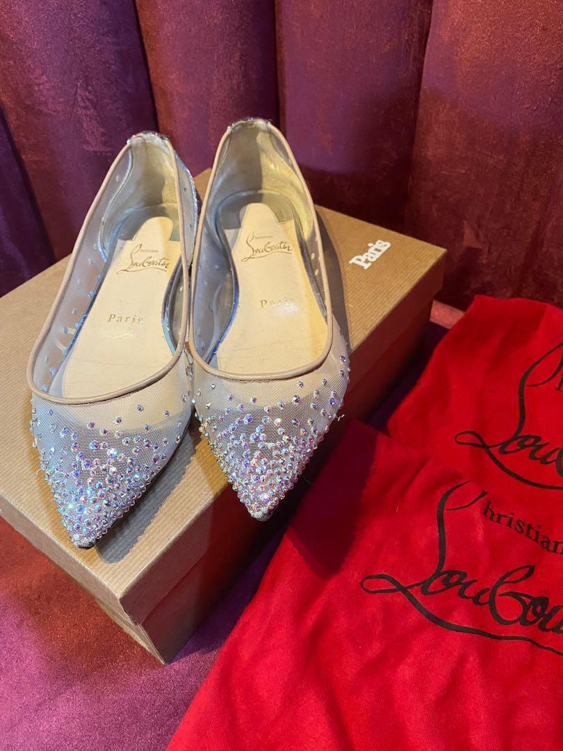 Louboutin glitter outlet flats