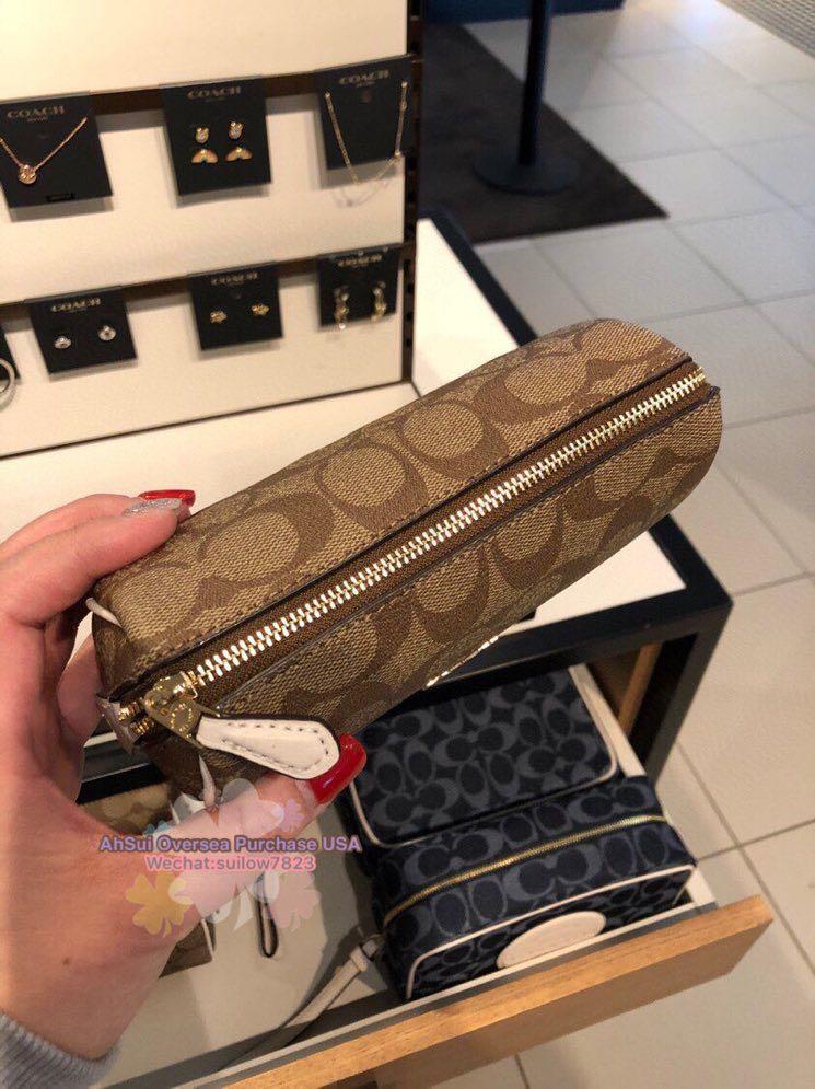 Coach Cosmetic Case 17 in Signature Canvas Women s Fashion Bags