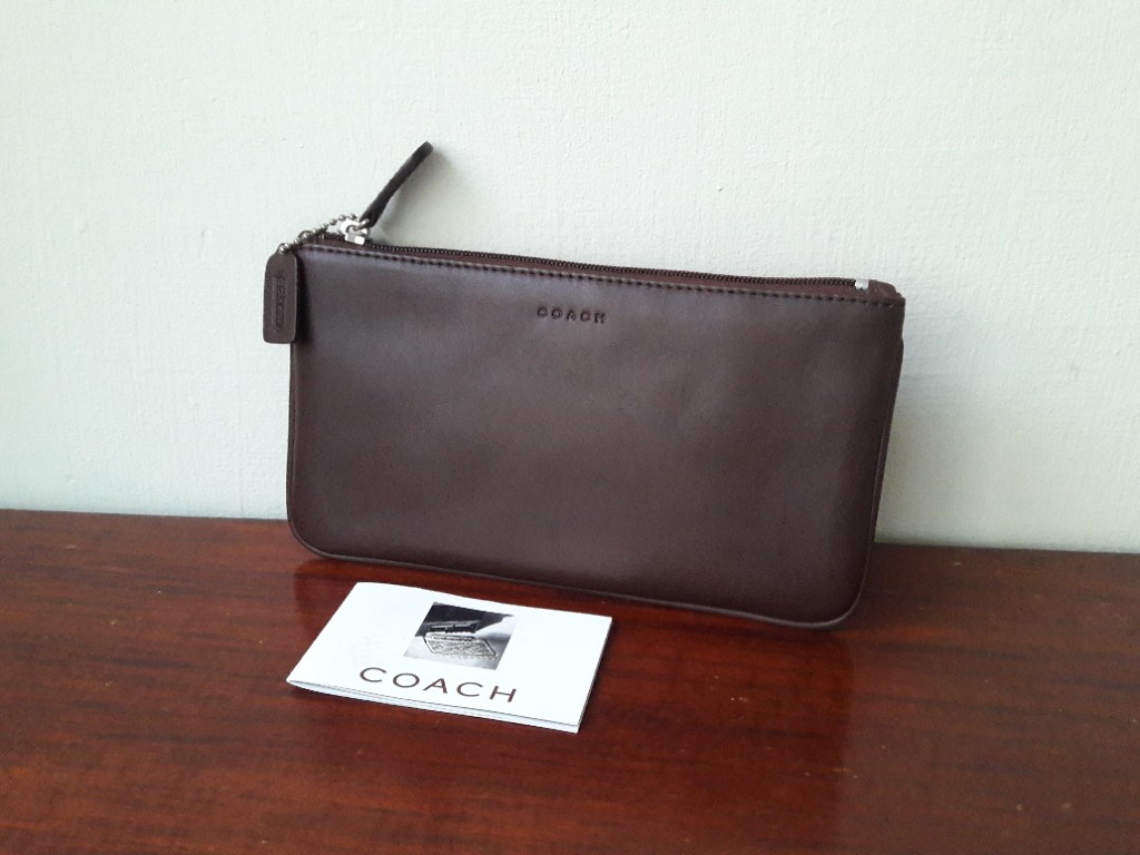 Coach leather cosmetic best sale bag