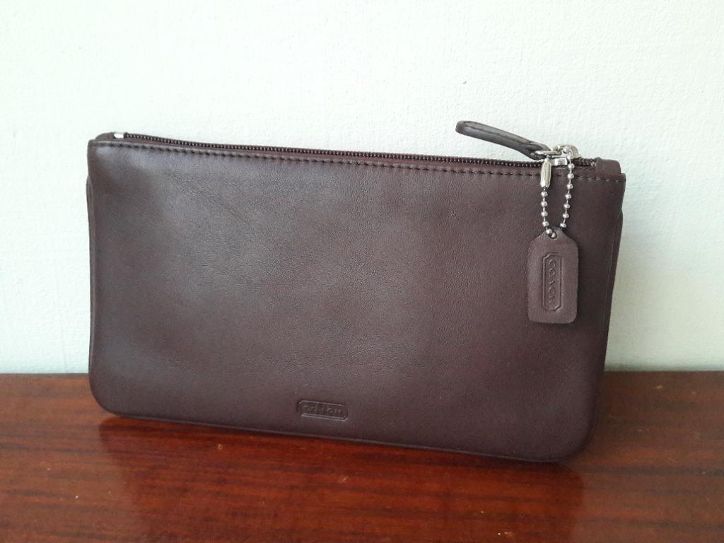 Coach leather discount cosmetic bag