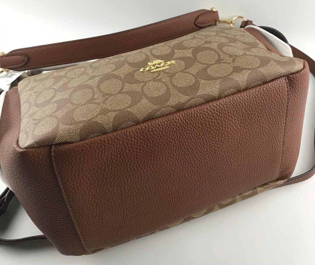 Coach Pennie Shoulder Bag in Signature Canvas (Brown), Women's Fashion