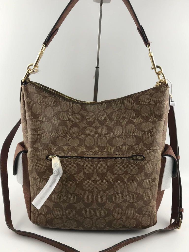 Coach Pennie Shoulder Bag in Signature Canvas (Brown), Women's Fashion